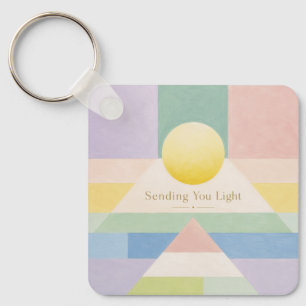 Sending You Light Geometric Pastel Inspiration Keychain