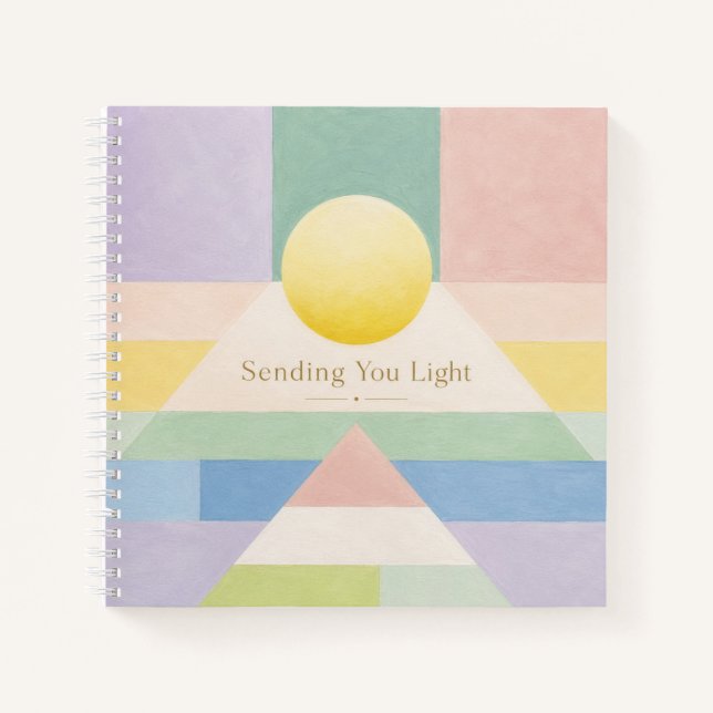 Sending You Light Geometric Pastel Inspiration Notebook (Front)