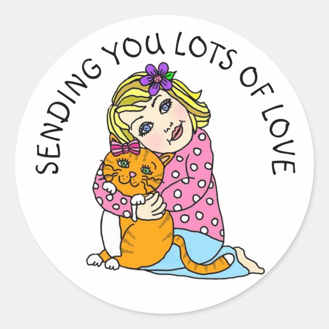 Sending you Lots of Love Classic Round Sticker (Front)