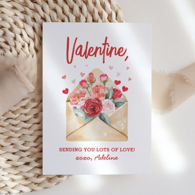 Sending You Lots of Love Floral Valentines Day Card (Creator Uploaded)