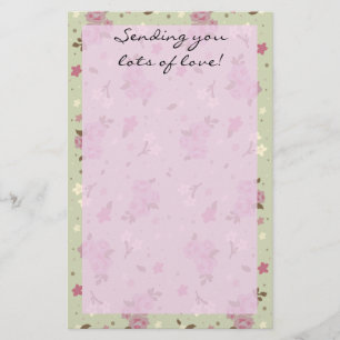 Sending you lots of love romantic Floral paper