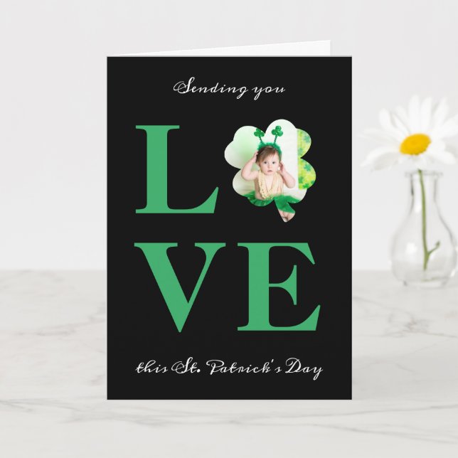 Sending you Love Photo Shamrock St. Patrick's Day Card (Small Plant)