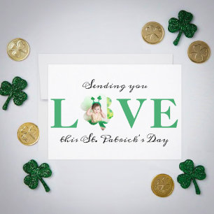 Sending you Love Photo Shamrock St. Patrick's Day Card