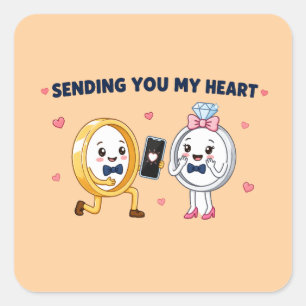 Sending You My Heart Proposal Square Sticker