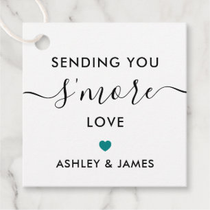 Sending You S'more Love Tag, Wedding Teal Favour Tags