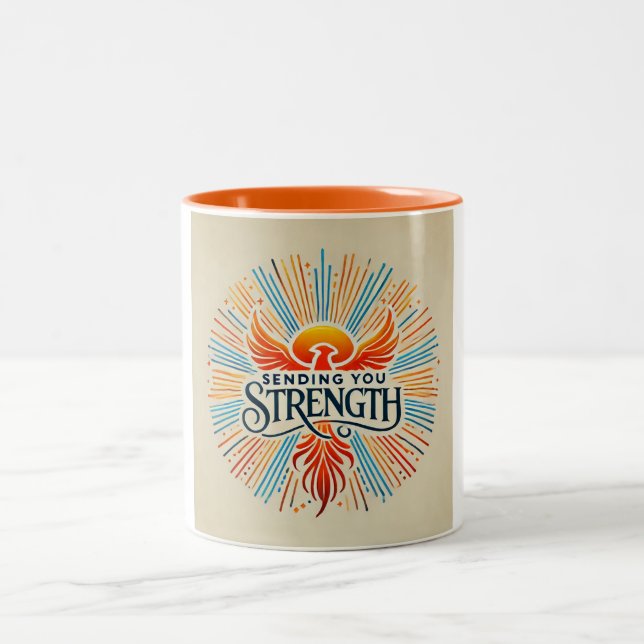 Sending You Strength Recovery Support Two-Tone Coffee Mug (Center)