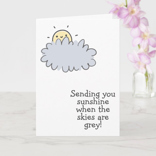 Sending you Sunshine - Cute Get Well Card (Orchid)