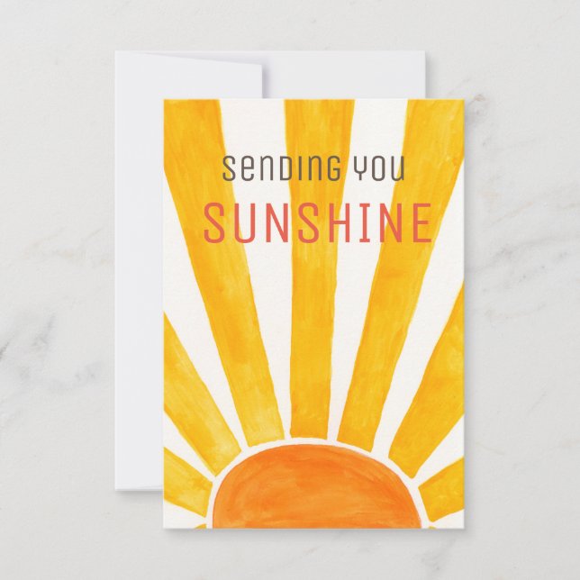 Sending You Sunshine Greeting Card. Thank You Card (Front)