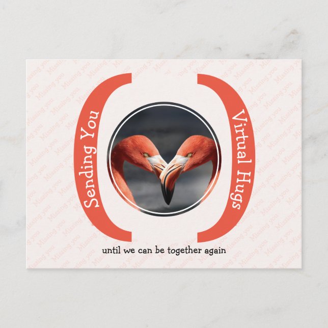 SENDING YOU VIRTUAL HUGS Photo Template Postcard (Front)