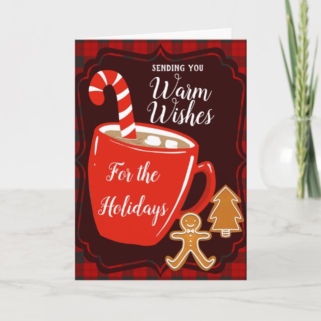 sending you warm wishes for the holidays christmas card (Front)