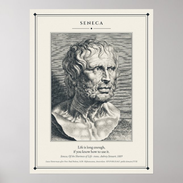 Seneca Engraved Bust Life Is Long Enough Poster (Front)