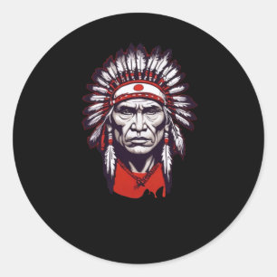 Seneca Indian Chief Sticker1 Classic Round Sticker