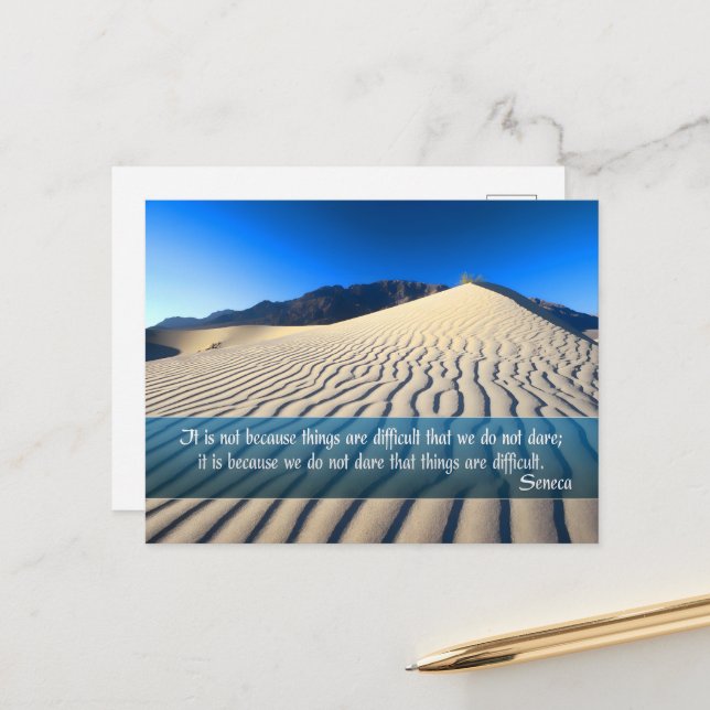 Seneca Inspirational Quote "Dare" Postcard (Front/Back In Situ)