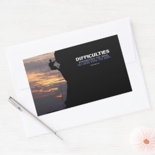 Seneca Inspirational Quote "Difficulties" Sticker