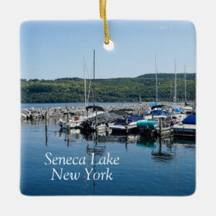 Seneca Lake in New York Ceramic Ornament
