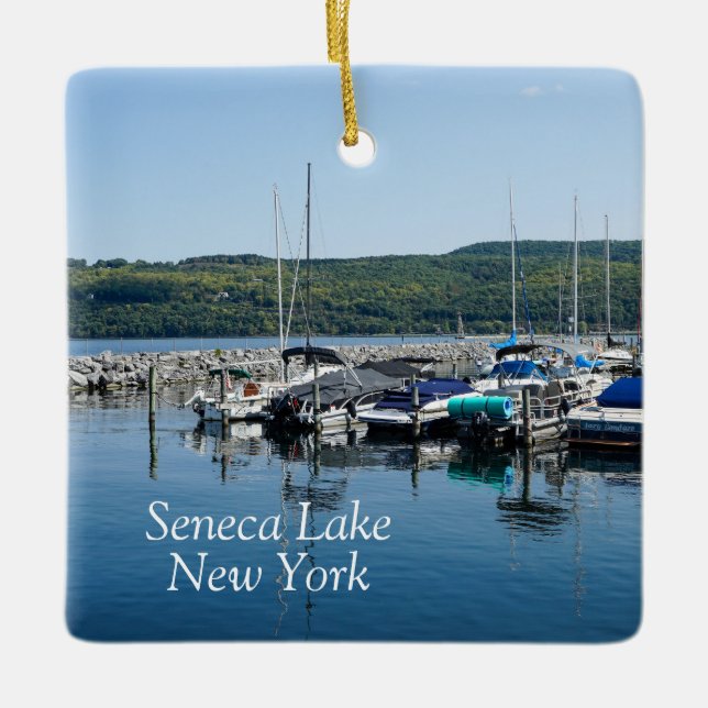 Seneca Lake in New York Ceramic Ornament (Front)