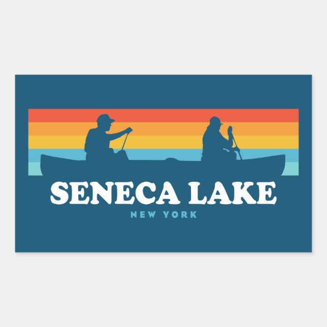Seneca Lake New York Canoe Sticker (Front)