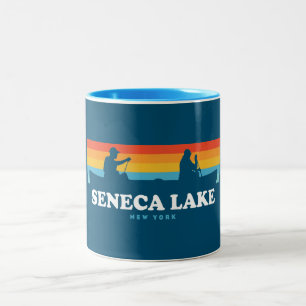 Seneca Lake New York Canoe Two-Tone Coffee Mug