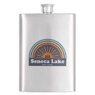 Seneca Lake New York Rainbow Hip Flask