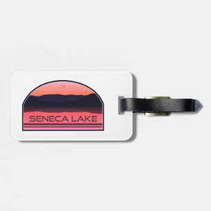 Seneca Lake New York Red Sunrise Luggage Tag