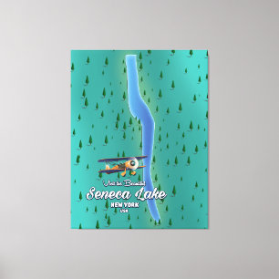 Seneca Lake, NYC lake map Canvas Print