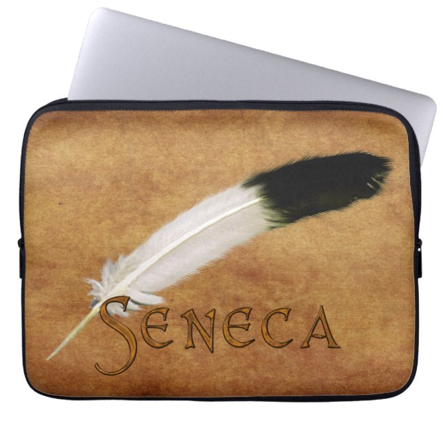 SENECA Native American Feather Laptop Sleeve (Front)