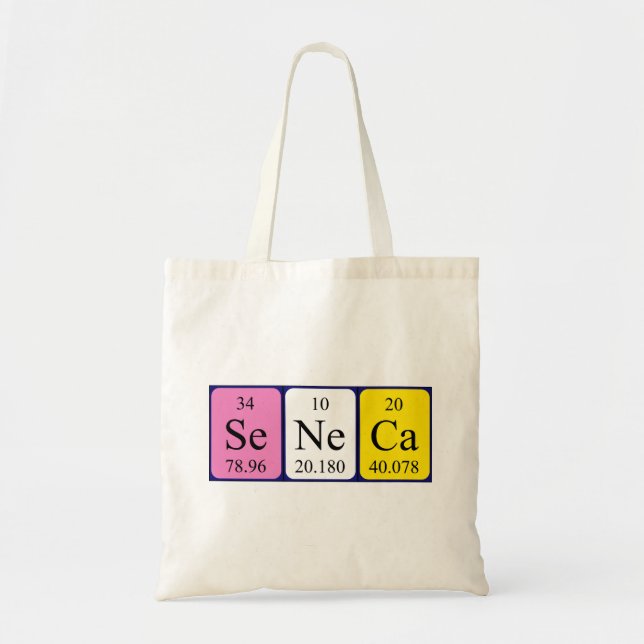Seneca periodic table name tote bag (Front)