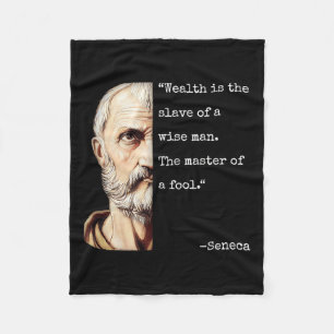 Seneca Philosophy & Stoicism Wisdom Quote, Rom Fleece Blanket