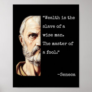 Seneca Philosophy & Stoicism Wisdom Quote, Rom Poster