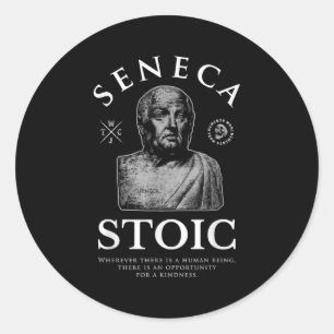 Seneca Quote “opportunity For A Kindness” Stoicism Classic Round Sticker