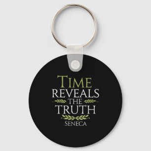 Seneca Quote Time Reveals Truth Stoic Philosophy W Keychain