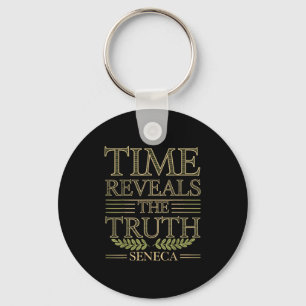 Seneca Quote Time Reveals Truth Stoic Wisdom Philo Keychain
