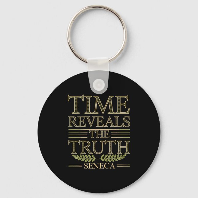 Seneca Quote Time Reveals Truth Stoic Wisdom Philo Keychain (Front)