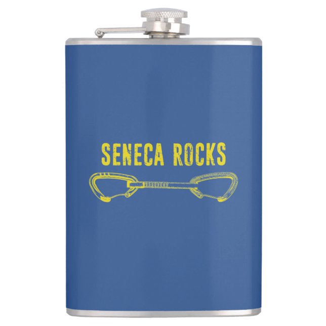 Seneca Rocks Climbing Quickdraw Hip Flask (Front)