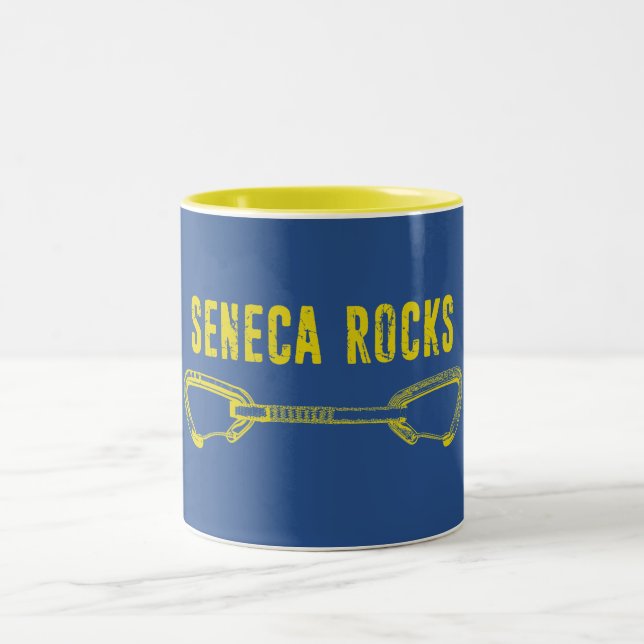 Seneca Rocks Climbing Quickdraw Two-Tone Coffee Mug (Center)