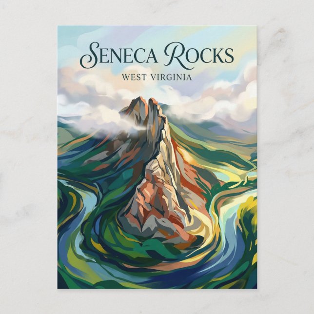 Seneca Rocks West Virginia Postcard (Front)