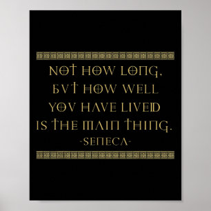 Seneca Stoicism Inspirational Quotes Memento Mori Poster