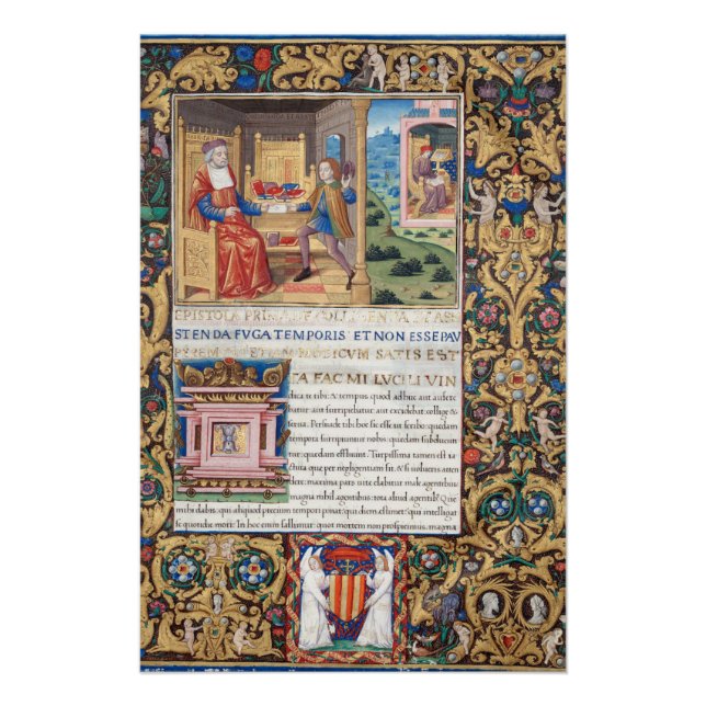 Seneca the Younger Illuminated Medieval Manuscript Poster (Front)
