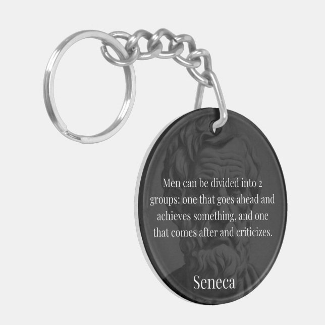 Seneca's Division: The Doers and the Critics Keychain (Front Left)