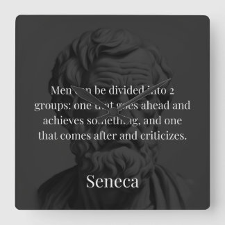 Seneca's Division: The Doers and the Critics Square Wall Clock