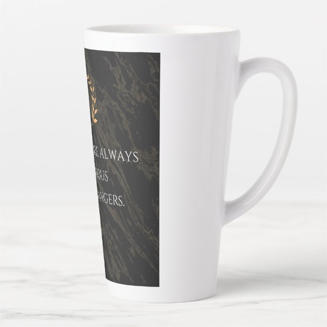 Seneca's Insight: Fears Compared to Real Dangers Latte Mug (Right)