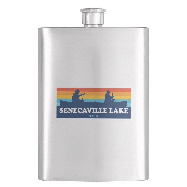 Senecaville Lake Ohio Canoe Hip Flask (Front)