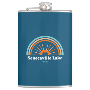 Senecaville Lake Ohio Rainbow Hip Flask
