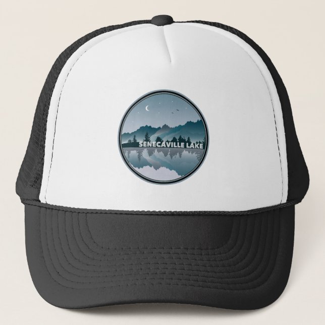 Senecaville Lake Ohio Reflection Trucker Hat (Front)