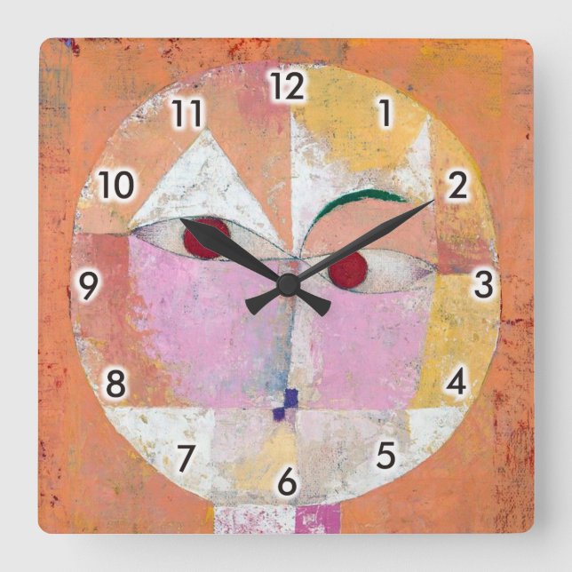 Senecio, Paul Klee Square Wall Clock (Front)