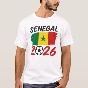 Senegal 2026 Soccer Fan Design with Star Football T-Shirt