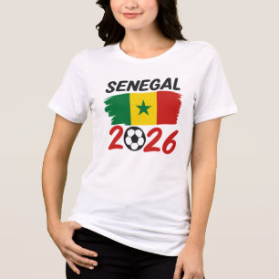 Senegal 2026 Soccer Fan Design with Star Football Tri-Blend Shirt