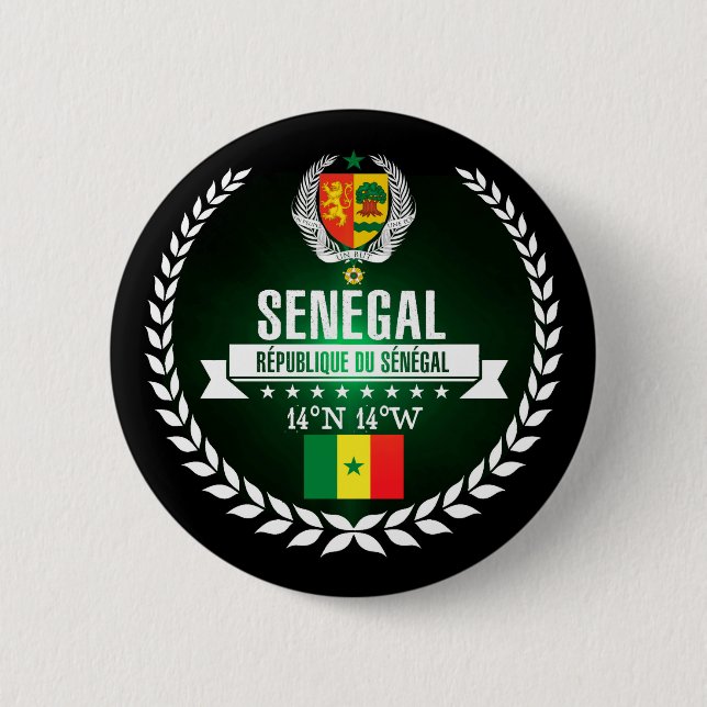 Senegal 2 Inch Round Button (Front)