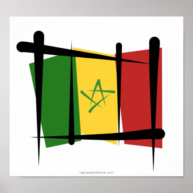 Senegal Brush Flag Poster (Front)