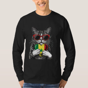 Senegal Cat Senegalese Pride Heart Senegalese Root T-Shirt